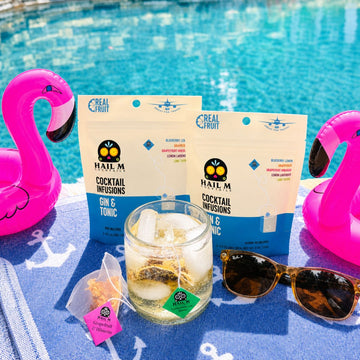Gin and Tonic Cocktail Tea Bags Poolside