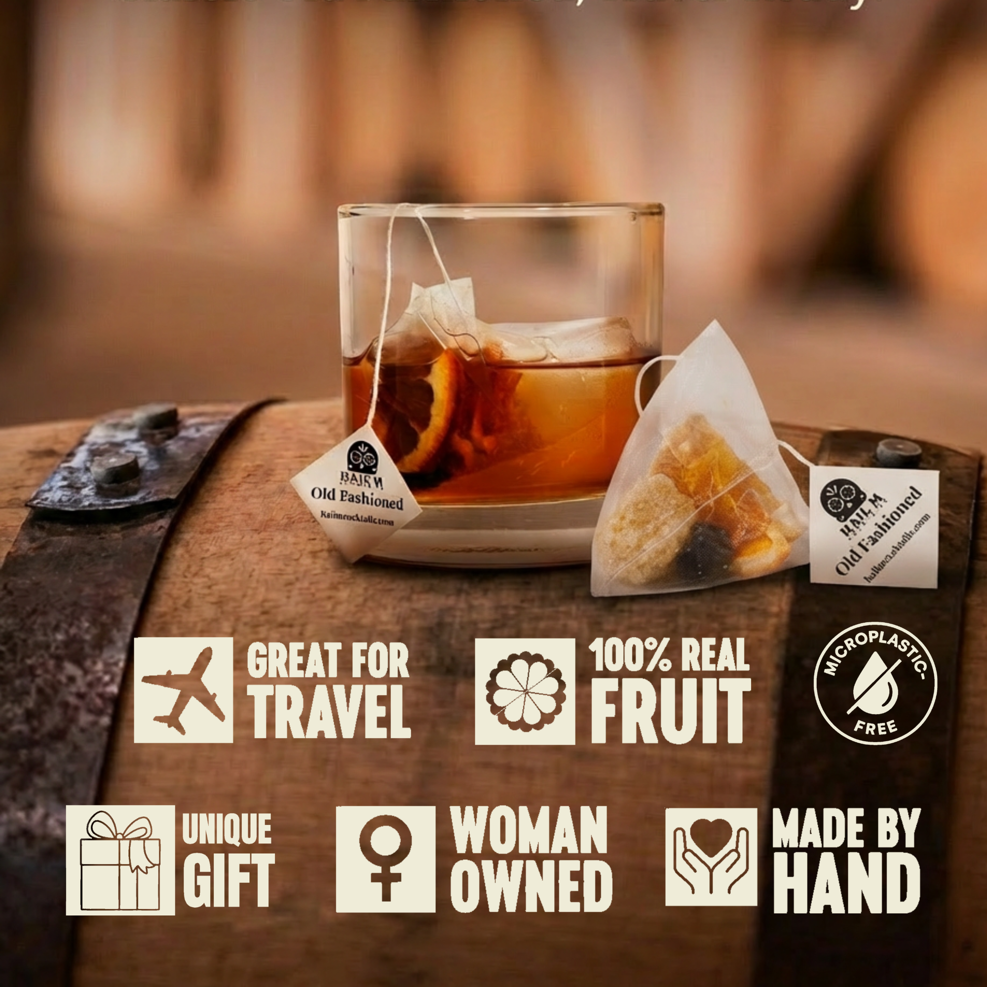 Old Fashioned Infusion Kit – Travel Cocktail Tea Bags - Classic
