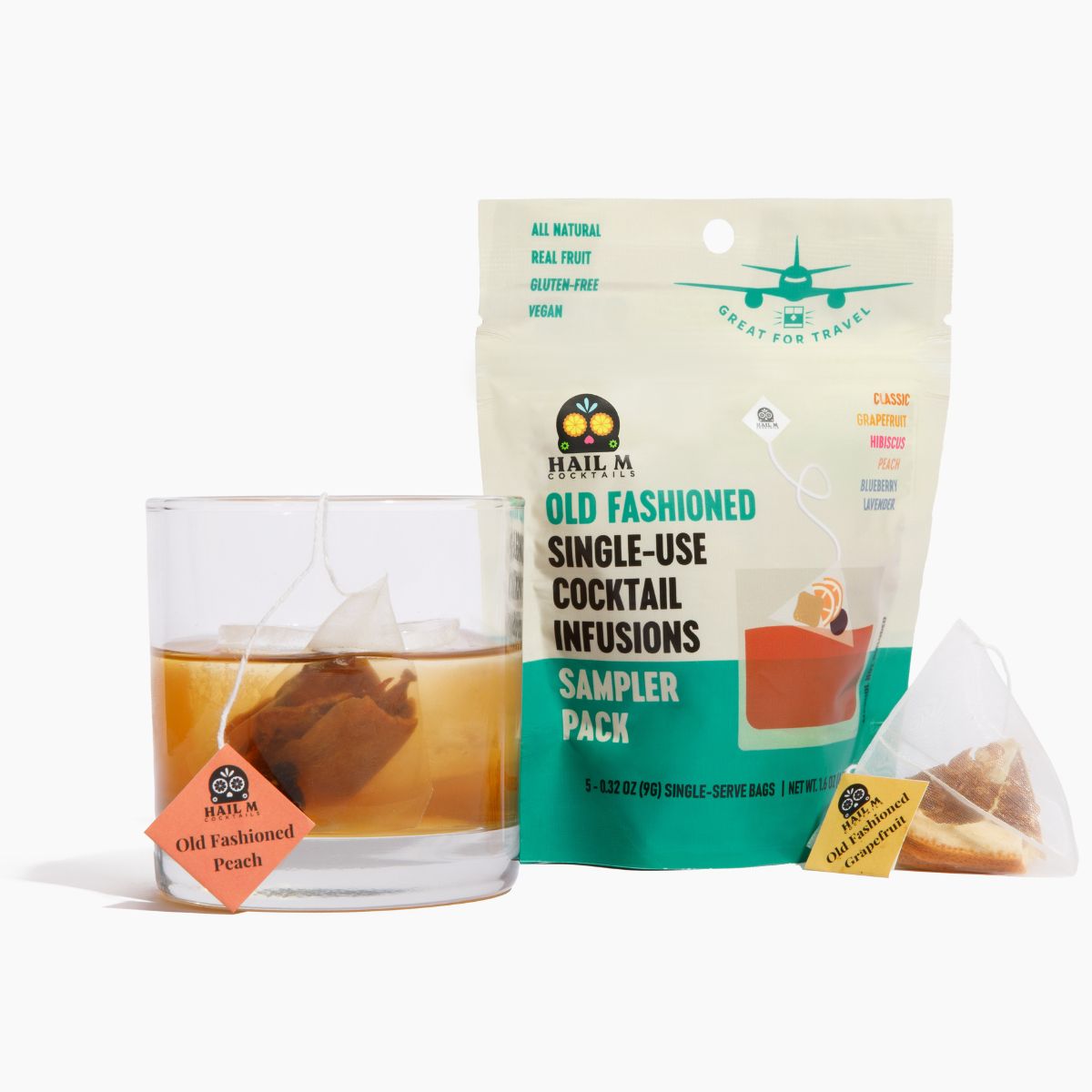Old Fashioned Infusion Kit – Travel Cocktail Tea Bags - 2 Pack Mixed