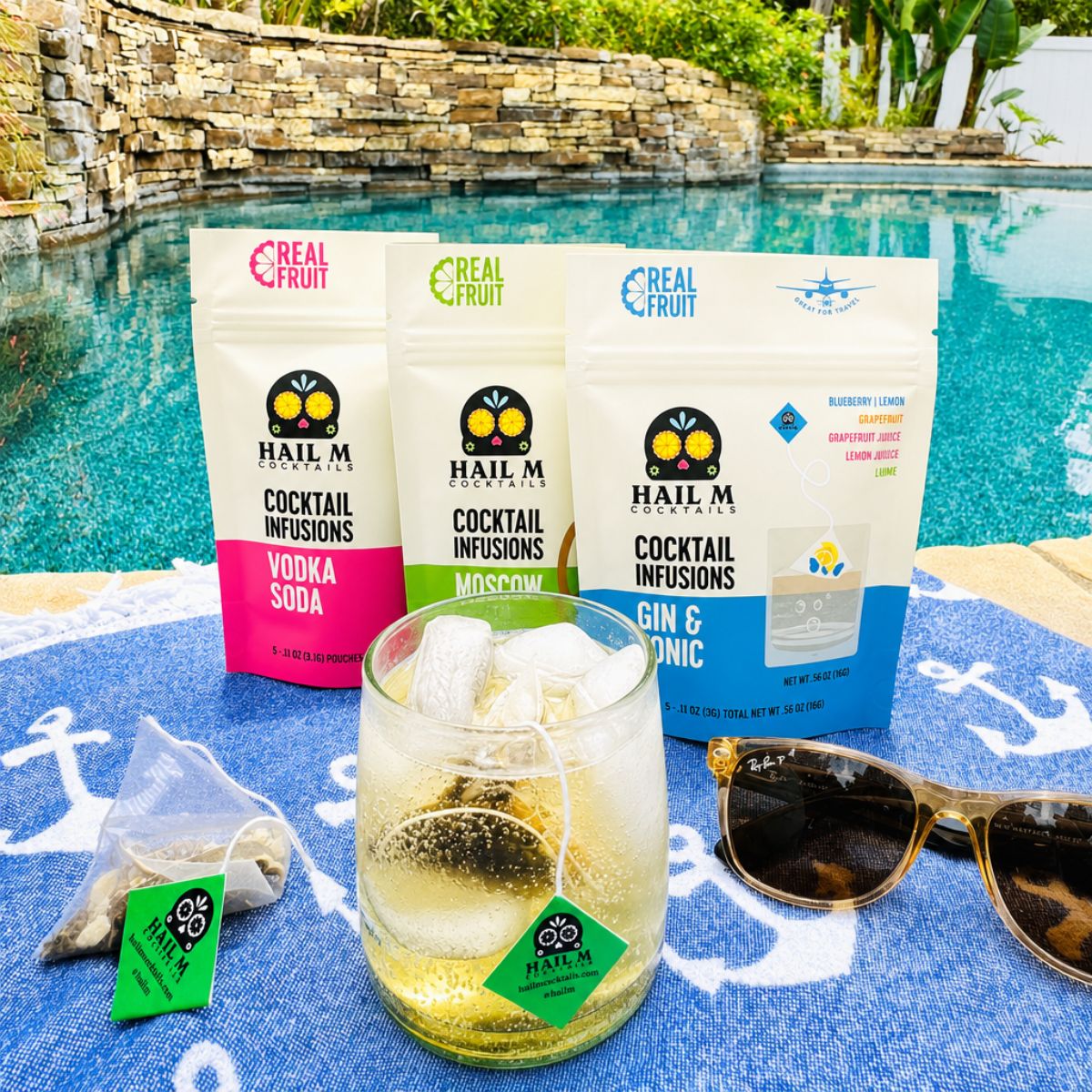 Old Fashioned , Gin & Tonic, Vodka Soda  & Moscow Mule Cocktail Infusion Kit – 4-Pack Poolside Bundle + Flamingo Cup Holders